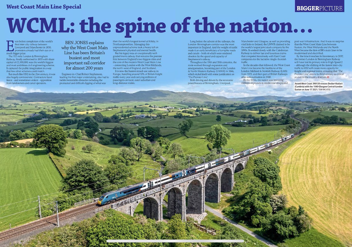 Thanks to @Rail for using this Aerial image used in the (Bigger Picture) pictorial this wk crossing Docker Viaduct. 🙏😅📸☀️ @AvantiWestCoast ⭐️ Gift Store ⬇️🏞️🚂 railwayartprintshop.etsy.com #cumbria #lakedistrict #avanti