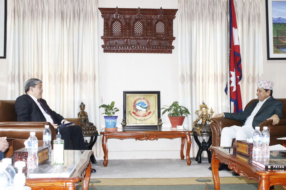 Newly appointed non-resident Ambassador of the Kyrgyz Republic to Nepal H.E. Mr. Askar Beshimov paid a courtesy call on Deputy Prime Minister and Minister for Foreign Affairs Hon. Mr. Narayan Kaji Shrestha today.