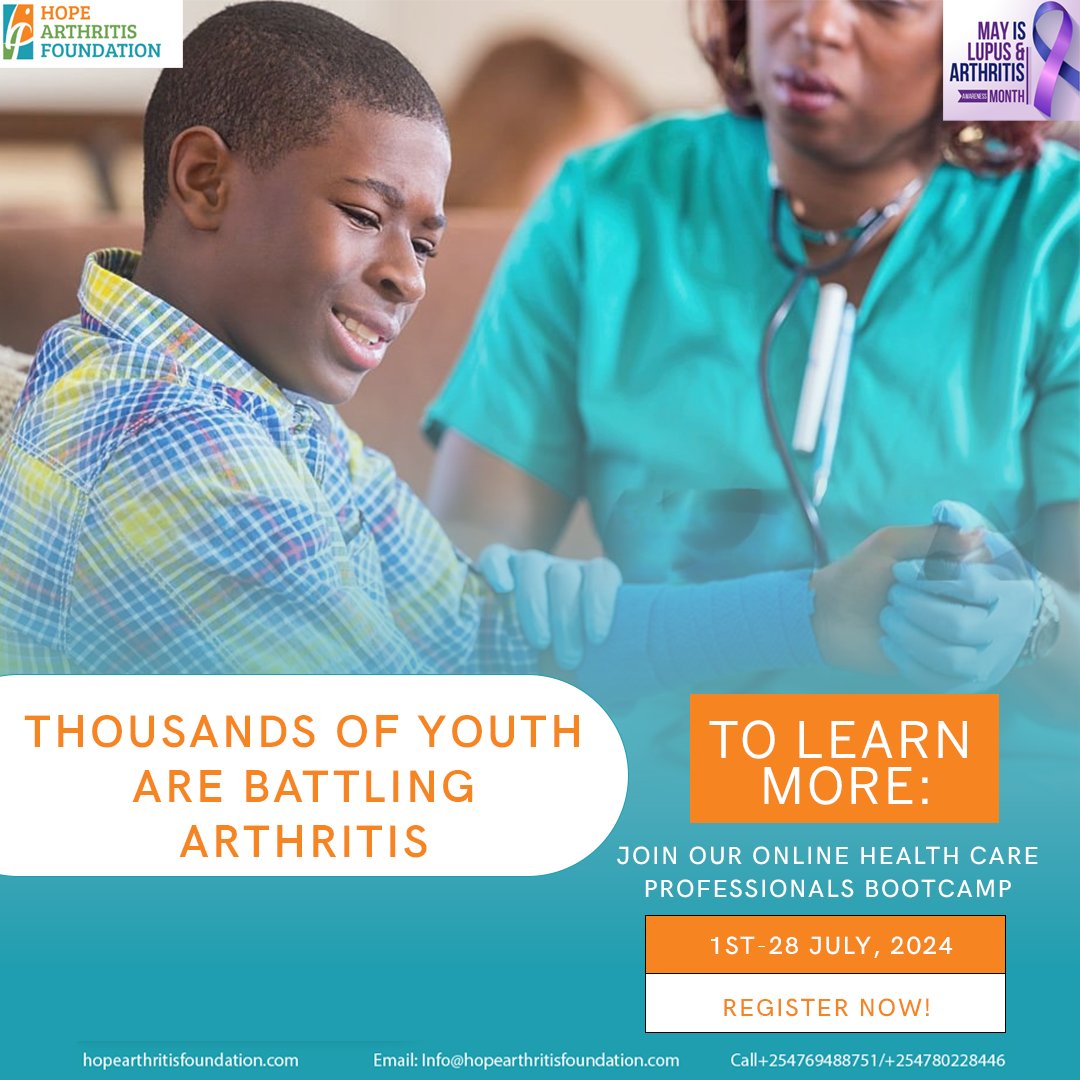 This Arthritis and Lupus Awareness Month, let's support children with rheumatic diseases together. Join our boot camp and make a difference! bit.ly/HAFbootcamp #Arthritis&LupusAwarenessMonth #HealthcareTraining #arthritisawarenessmonth #rheumatology #hopearthritisfoundation