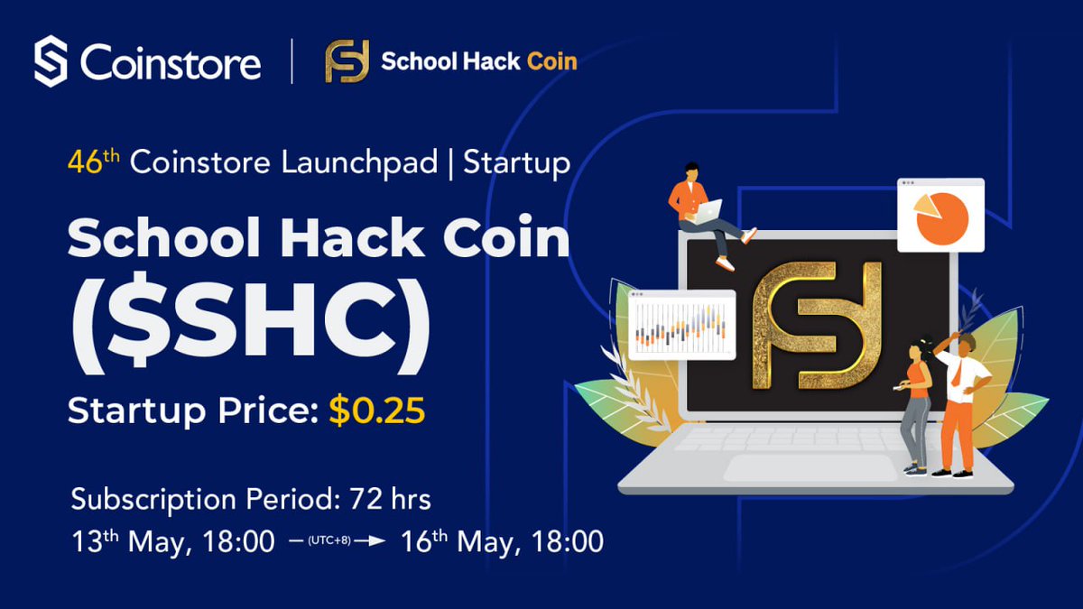 Don't pass this fantastic opportunity to participate in the 46th project on Coinstore Startup as a whitelist model for School Hack Coin ($SHC)! The project is up and running right now, and you can become involved h5.coinstore.com/h5/signup?invi… @SchoolHackCoin #SHC #Launchpad #whitelist