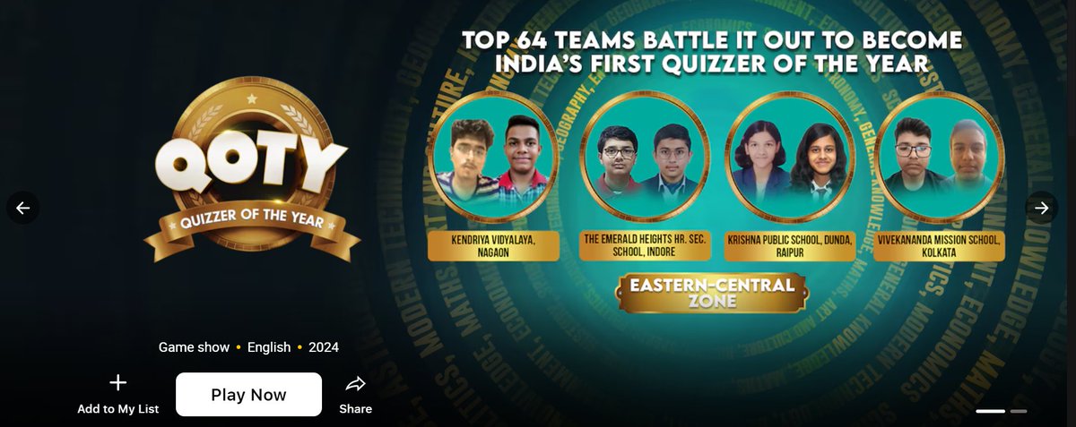 Meet our Quiz Champs! Akshat Kumar & Debanjal Tamuli from #PMSHRI KV NAGAON have powered through to the Zonal Rounds of Quizzer of the Year on #SonyLIV, ranking 3rd among the top 64 teams in India! They excelled among 2000+ schools and 6 lakh daily quizzes. All the Best! #KVians