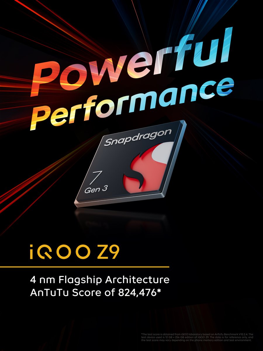 global_iQOO's tweet image. Embrace the power that comes from within.

#iQOOZ9 comes with the ever-so-powerful Snapdragon 7 Gen 3—it’s ready to take your gaming and smartphone needs to the next level.

#iQOO #UnstoppablePower #BornForGenZ #Snapdragon7Gen3