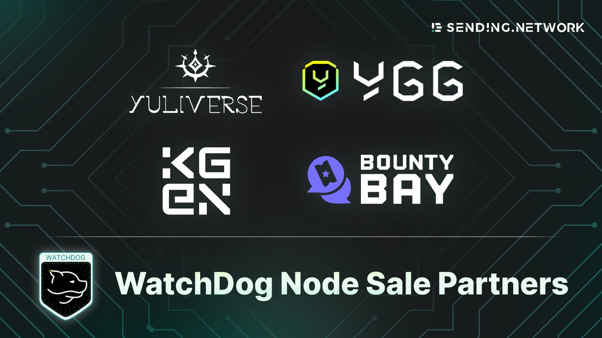 We are thrilled to announce that our close partners @YieldGuild @KGeN_Community @TheYuliverse and @0xBountyBay have joined forces to make significant contributions to our WatchDog Node Sale, greatly supporting our initiative! 🎉🎉