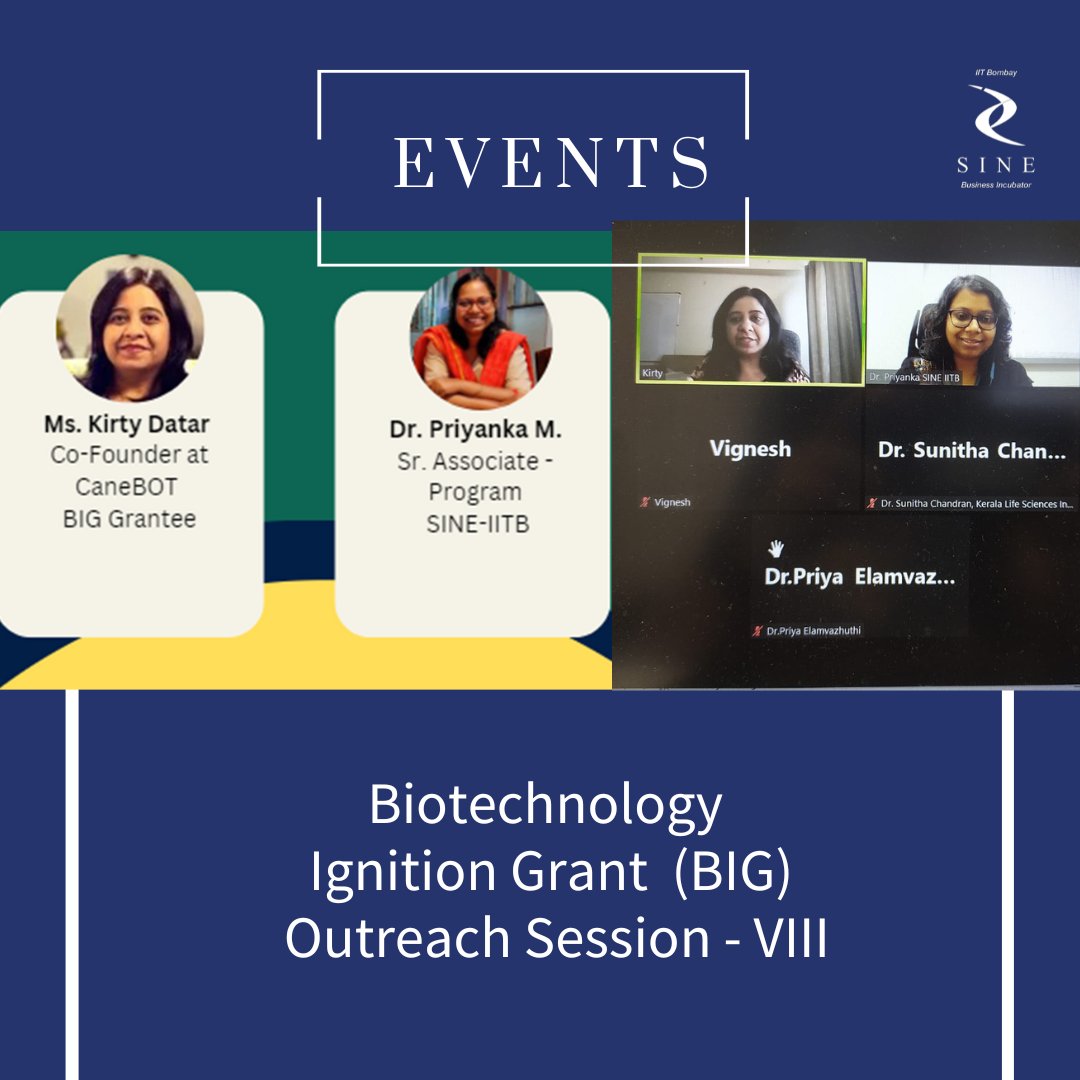 SINE conducted the BIRAC - Biotechnology Ignition Grant (BIG) Outreach session - VIII

Please note, the deadline to apply is  31st May, 2024 at 5:30 pm.

LOI: bit.ly/3Uie8XF

#BIG #CallforApplication #BiotechnologyIgnitionGrant #Opportunity #BIRAC #Grant #innovators