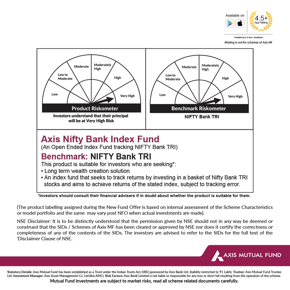 Only 2 days left before the #NFO period gets over. Don’t miss your chance to be a part of India’s banking growth story. Start your wealth-creation journey by investing in Axis Nifty Bank Index Fund. Invest now: zurl.co/ENqR