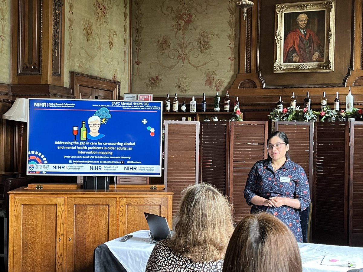 NIHR School for Primary Care Research (@nihrspcr) on Twitter photo A final parallel session of the morning was presented by Deepti John for ‘addressing the gap in care for co-occurring alcohol & mental health problems in older adults: an intervention mapping’
#PrCareMH2024 #MentalHealth
<a href="/sapcacuk/">SAPC</a>
<a href="/Ashmore2009/">Claire Ashmore</a>
<a href="/CizCG/">ProfessorCarolynCG</a>
<a href="/GeorginaSPCR/">Dr Georgina Fletcher</a>
<a href="/BKBareham/">Dr Beth Bareham</a> A final parallel session of the morning was presented by Deepti John for ‘addressing the gap in care for co-occurring alcohol & mental health problems in older adults: an intervention mapping’
#PrCareMH2024 #MentalHealth
<a href="/sapcacuk/">SAPC</a>
<a href="/Ashmore2009/">Claire Ashmore</a>
<a href="/CizCG/">ProfessorCarolynCG</a>
<a href="/GeorginaSPCR/">Dr Georgina Fletcher</a>
<a href="/BKBareham/">Dr Beth Bareham</a>