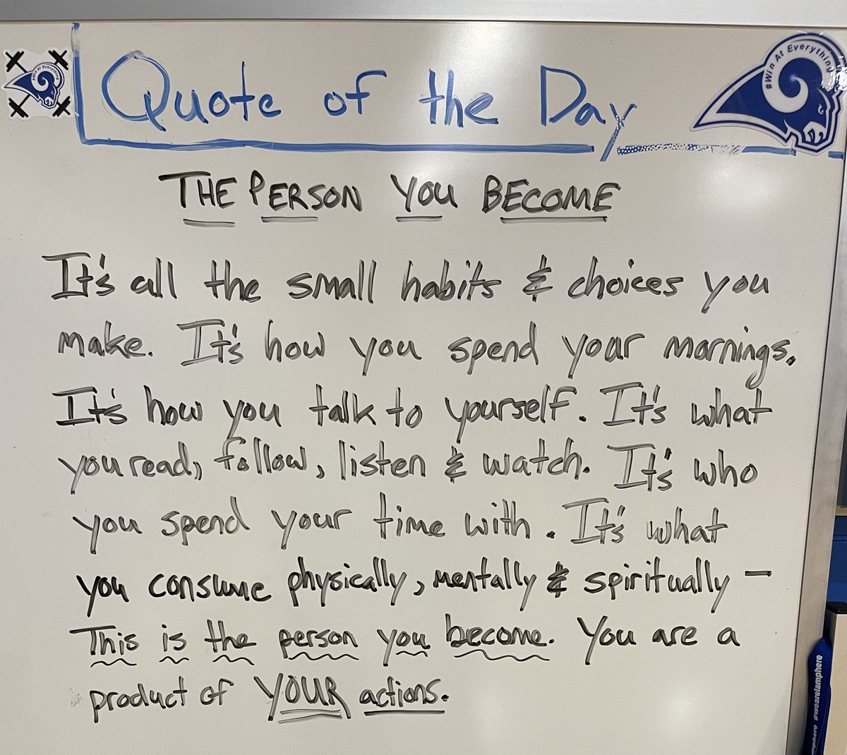 Are we who we want to be? We are all a product of our habits. 

Do our habits help us, or hurt us? 

Practice reflecting on your choices &amp; be critical of your decisions. Once you evaluate - be honest. What can I do better? What can I sacrifice to help get me where I want to be?