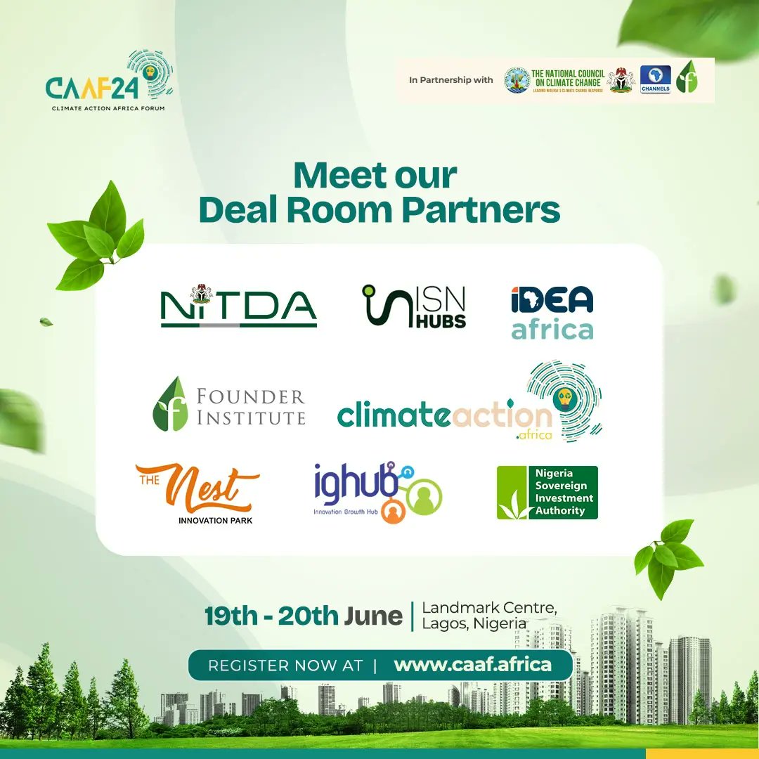 A huge thank you to our amazing Deal Room partners for making CAAF24 possible!

Join the conversation and learn from the best! Register for CAAF24: caaf.africa

.
.
#CAAF24 #ClimateAction #Africa #ThankYouSponsors