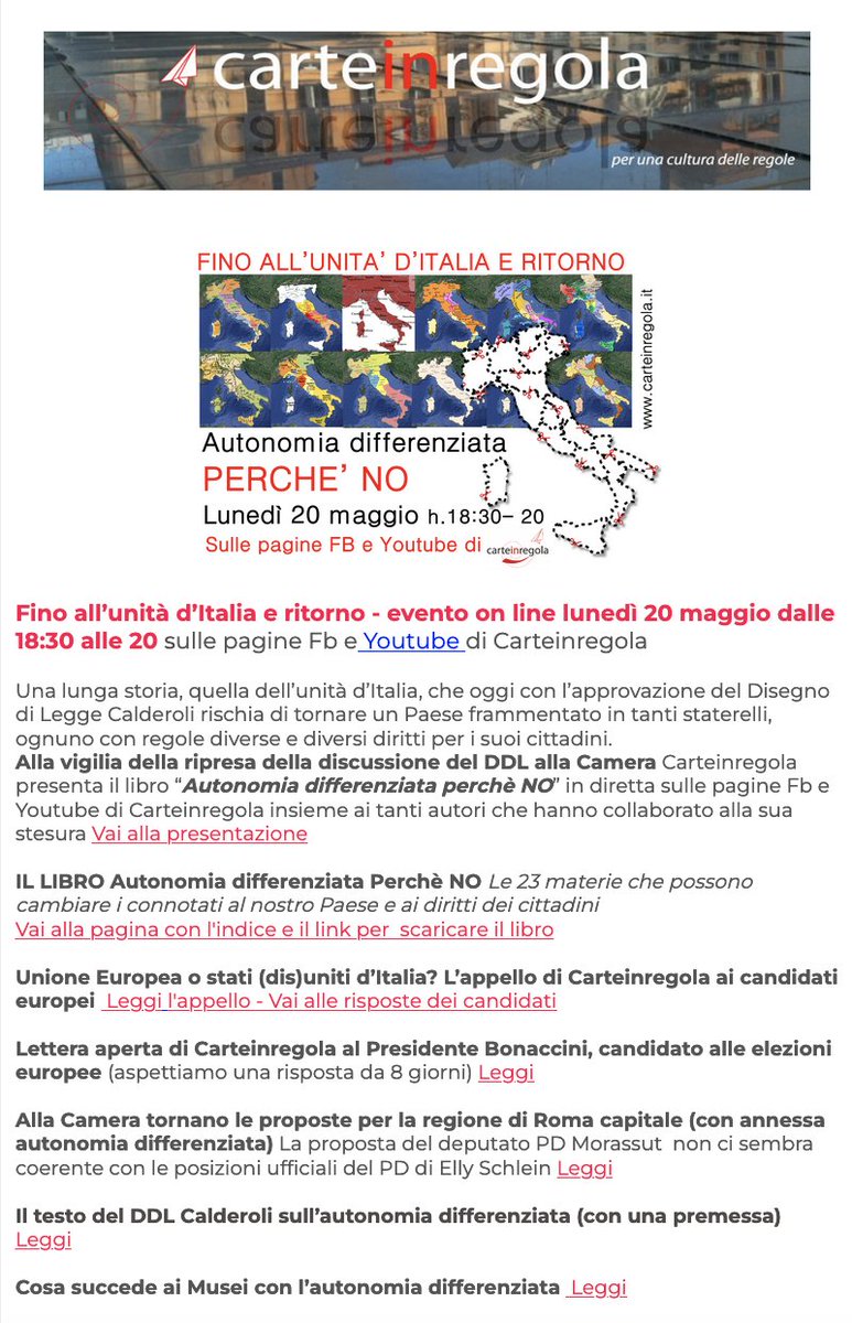 La newsletter di Carteinregola del 15 maggio 2024 carteinregola.it/index.php/la-n…