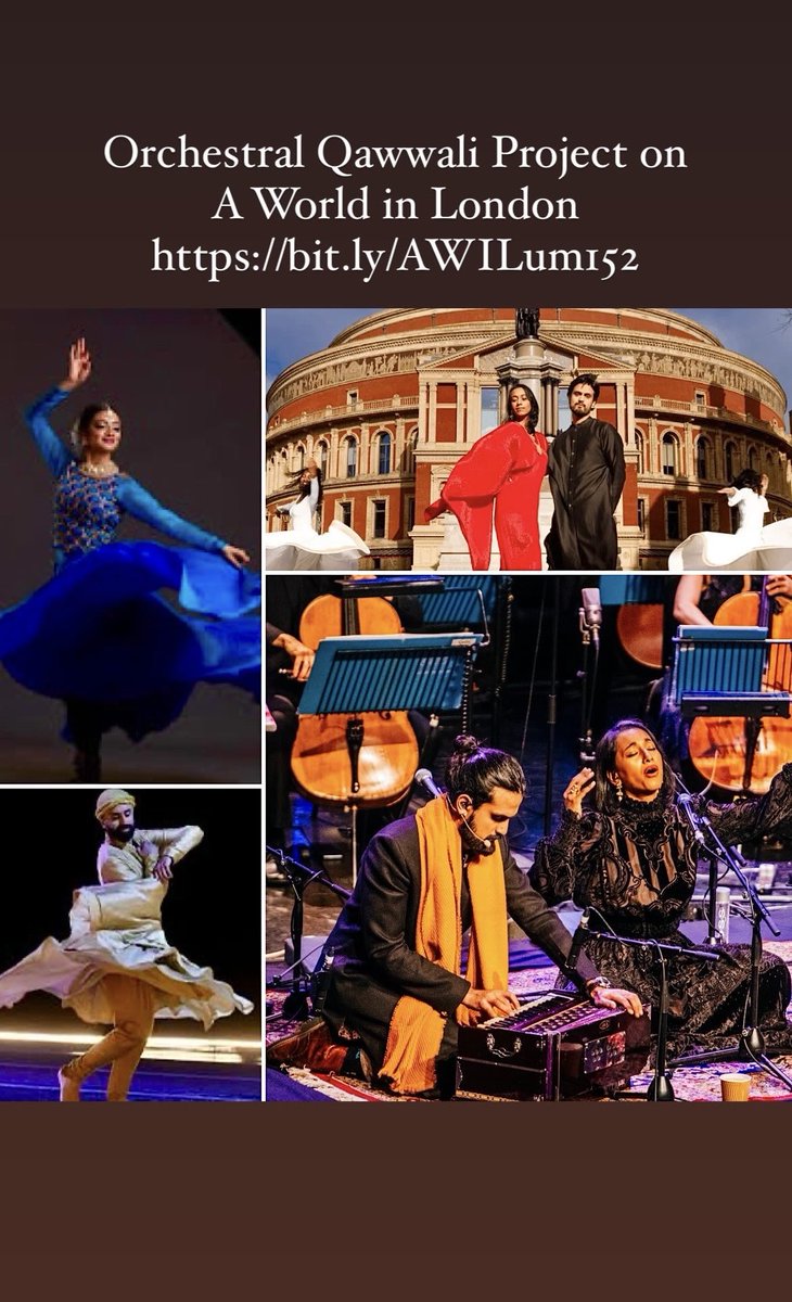 Sublime Sufi music by #OrchestralQawwaliProject on @aworldinlondon #classical meets #qawwali + #globalmusic @BayirOlcay 
🎧Anytime @mixcloud💃bit.ly/AWILum152
📻Weds15May @ResonanceFM 

Concert May27 @RoyalAlbertHall @ragatip_music @BagriFoundation 

#london #music #djritu