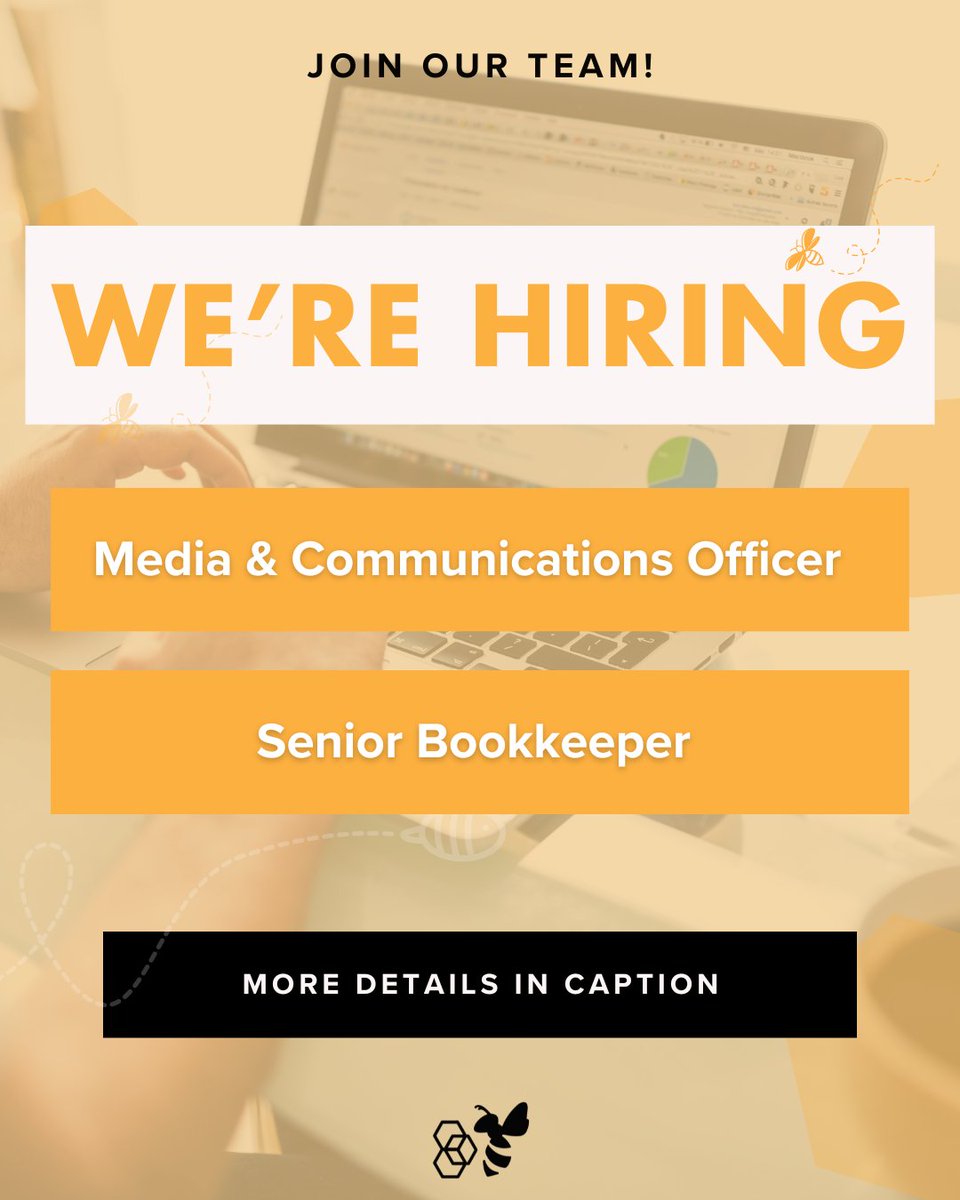 🔔 New opportunities alert 🔔 Join our Team as our new Media & Comms Officer or Senior Bookkeeper! We'd love to hear from you! 🐝 Check out the details here: uk.indeed.com/cmp/Be-Enriche…