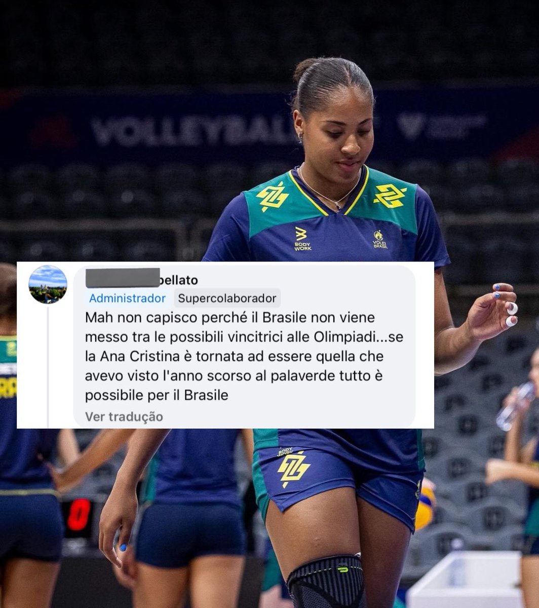 Após o jogo de ontem, a brasileira Ana Cristina tem recebido elogios dos italianos: 

💭 “Eu não entendo porque o Brasil não está incluído em possíveis vencedores das Olimpíadas... Se a Ana Cristina voltou a ser a que eu vi ano passado no palaverde tudo é possível pro Brasil”