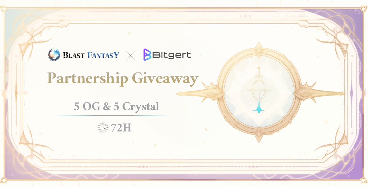 DFGF FANTASY (@dfgffantasy) on Twitter photo 🔱Bitgert x BLAST FANTASY🔱
We're excited to announce our partnership with <a href="/bitgertbrise/">Bitgert - $BRISE</a> 🤝
As a celebration, we host a giveaway🎉
🎁5 x OG and Crystal roles💎
to enter;
✅follow
<a href="/bitgertbrise/">Bitgert - $BRISE</a>
@blastfantasy
✅RT&Like
✅Join in discord.gg/e6QPe64BGa
⏰48 hours
$BRISE 🔱Bitgert x BLAST FANTASY🔱
We're excited to announce our partnership with <a href="/bitgertbrise/">Bitgert - $BRISE</a> 🤝
As a celebration, we host a giveaway🎉
🎁5 x OG and Crystal roles💎
to enter;
✅follow
<a href="/bitgertbrise/">Bitgert - $BRISE</a>
@blastfantasy
✅RT&Like
✅Join in discord.gg/e6QPe64BGa
⏰48 hours
$BRISE