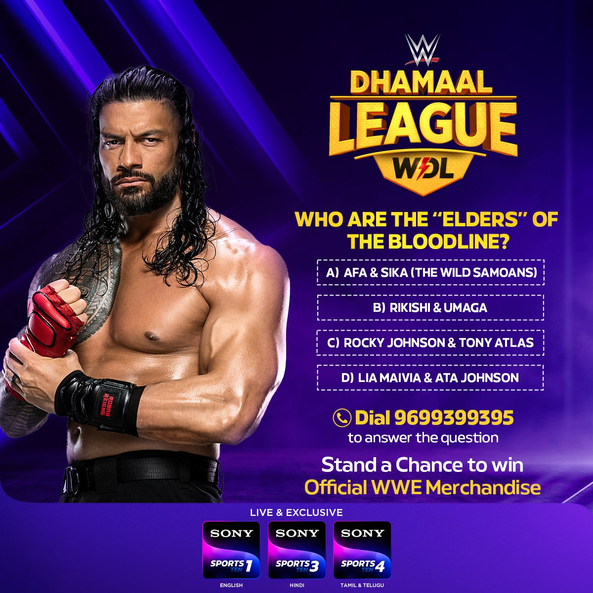 One for the die-hard fans of The Bloodline 🙌 🩸 #SonySportsNetwork #WWE #WWEIndia #WWEDhamaalLeague