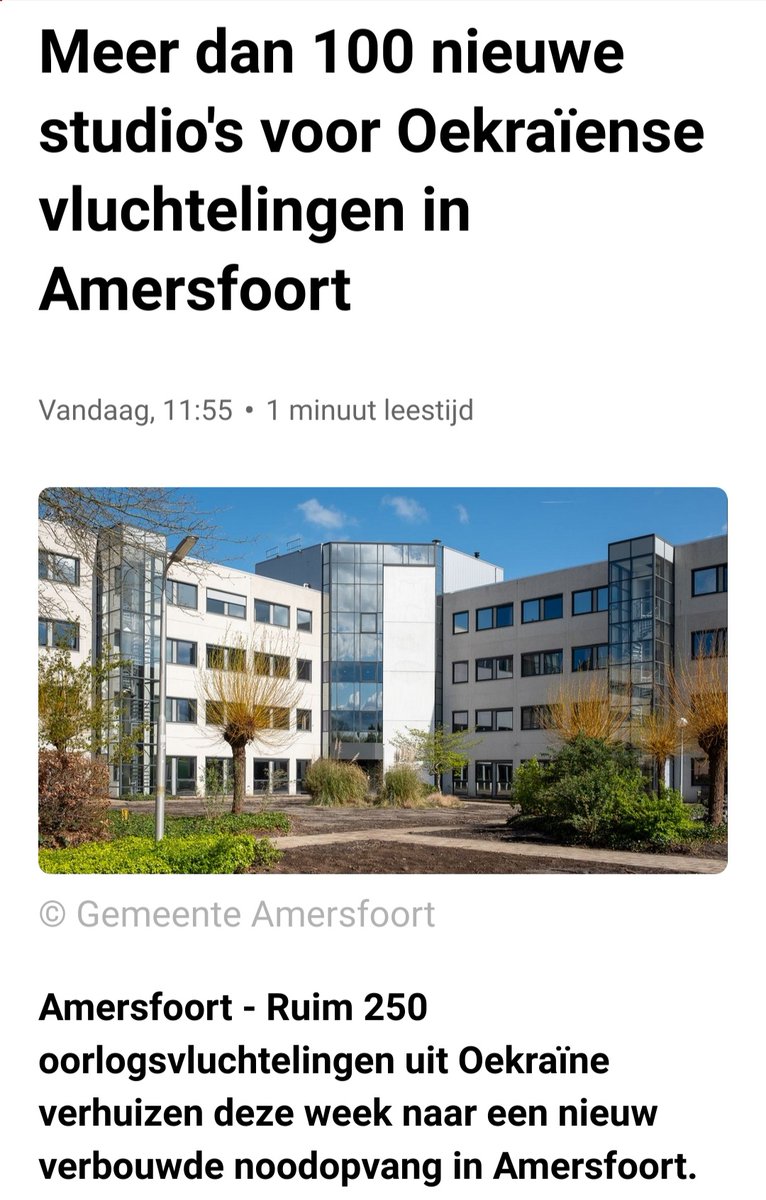 Sorry #starters. De gemeente Amersfoort vindt dat de Oekrainers toe zijn aan iets voor zichzelf.
#woningcrisis #asielopvang