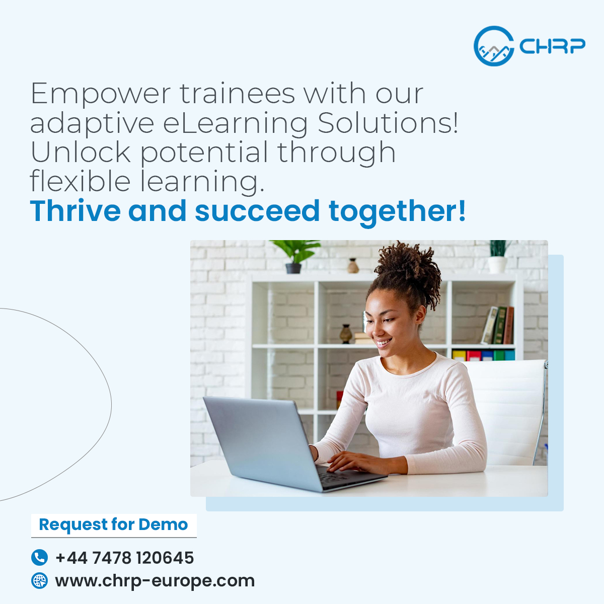 Empower trainees with our adaptive eLearning! 📚💡 Unlock potential through flexible learning. 🚀✨ Thrive and succeed together! 💪🌱

For Demo
📱 +44 7478 120645 📧 reach@chrp-europe.com 🌐 chrp-europe.com

 #employeetraining #Vr #Ar #Mr #Xr #safetytraining
