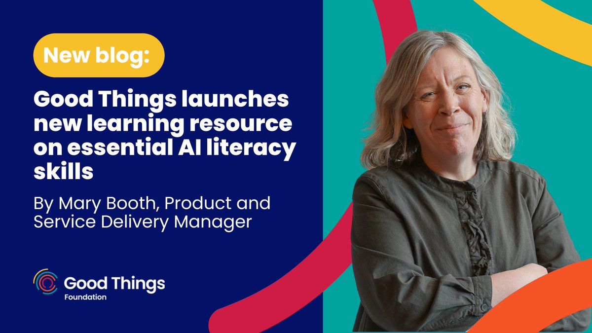 Good Things Foundation (@goodthingsfdn) on Twitter photo What do people need to know to engage with AI confidently & safely?
Our Introduction to AI short video is the first in a new content series that's helping beginners improve their AI literacy, supported by <a href="/AccentureUK/">AccentureUK</a>.
Mary Booth shares more: bit.ly/3QGOdH2 What do people need to know to engage with AI confidently & safely?
Our Introduction to AI short video is the first in a new content series that's helping beginners improve their AI literacy, supported by <a href="/AccentureUK/">AccentureUK</a>.
Mary Booth shares more: bit.ly/3QGOdH2