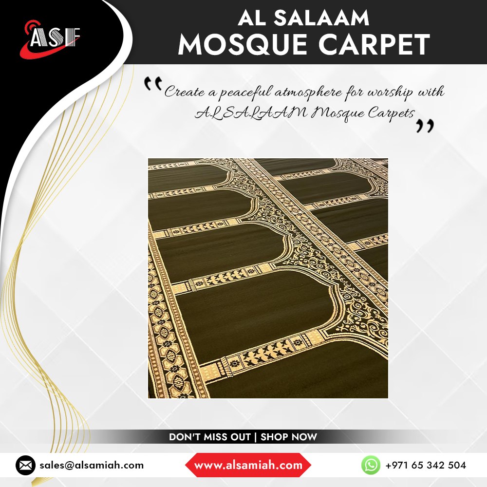 Unleash your potential with our latest collection! 🌟 From sleek designs to unmatched comfort, we've got everything you need to elevate your style game. 

Visit: alsamiah.com/product-catego…
To order please contact: +971 6 534 2504

#PrayerSpace #MosqueCarpet #EcoFriendly
