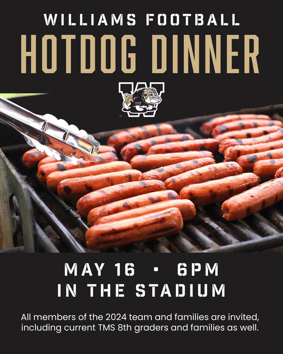 Ready to welcome Rising Bulldogs and families to Spring practice tomorrow, May 16, followed by a cookout. Make plans to come join us! @DawgAthletics @WMWHS @TMSTrojans