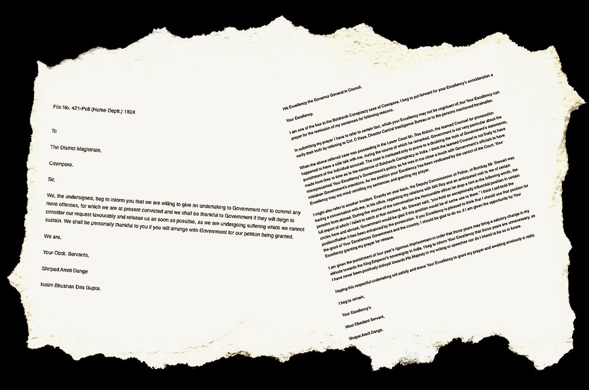 We are undergoing suffering which we cannot sustain. Please release us as soon as possible. I have never been positively disloyal towards His Majesty nor do I intend to be in future. Communist Party of India founder SA Dange's grovelling mercy petitions to the British in 1924.