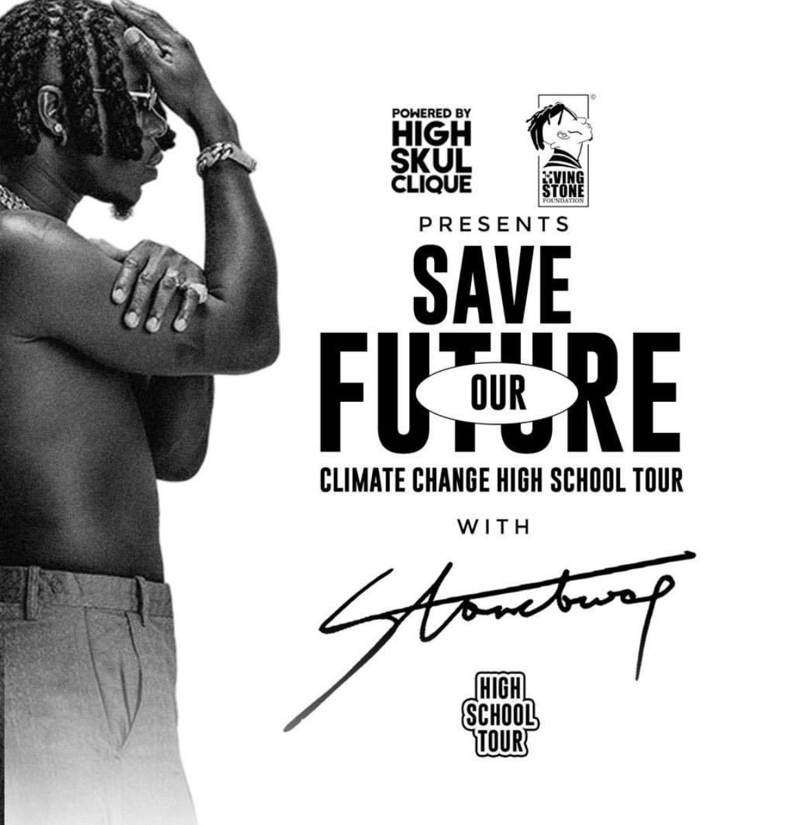 High Skul Clique, in collaboration with @stonebwoy, is embarking on a climate change high school tour themed 'Save Our Future’
