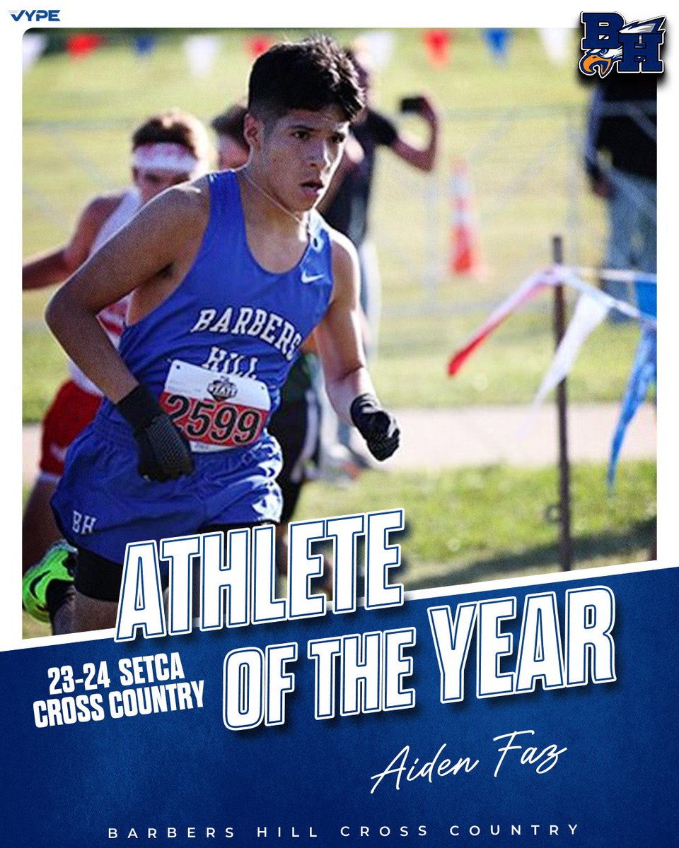 Congratulations to Aiden Faz, the 2023-2024 Southeast Texas Coaches Association Boys Cross Country Athlete of the Year!!! @BH_Athletics @BHBoosterClub