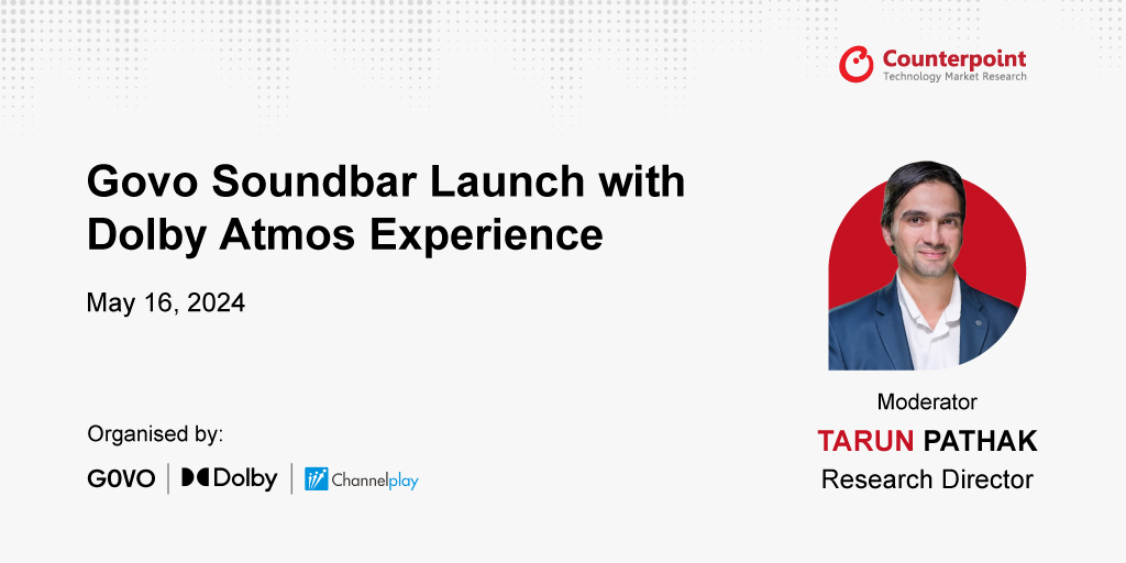 Our Research Director, @Tarunpathak will be attending the G0VO Soundbar Launch Event on 16th May, 2024. Tarun will also be moderating a session on “Soundscapes: A discussion on increased demand for immersive experiences” at the event. The event is organised by @Govolife,