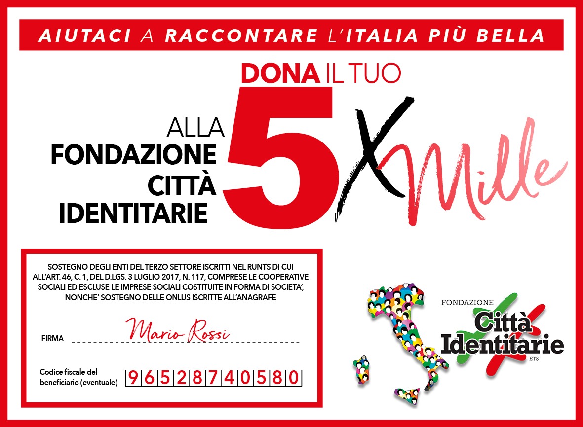 Aiutaci a raccontare l'Italia più bella. Dona il tuo 5x1000 alla Fondazione Città Identitarie! #cittaidentitarie #5x1000 #italia culturaidentita.it/5-x-mille-alla… @edosyloslabini