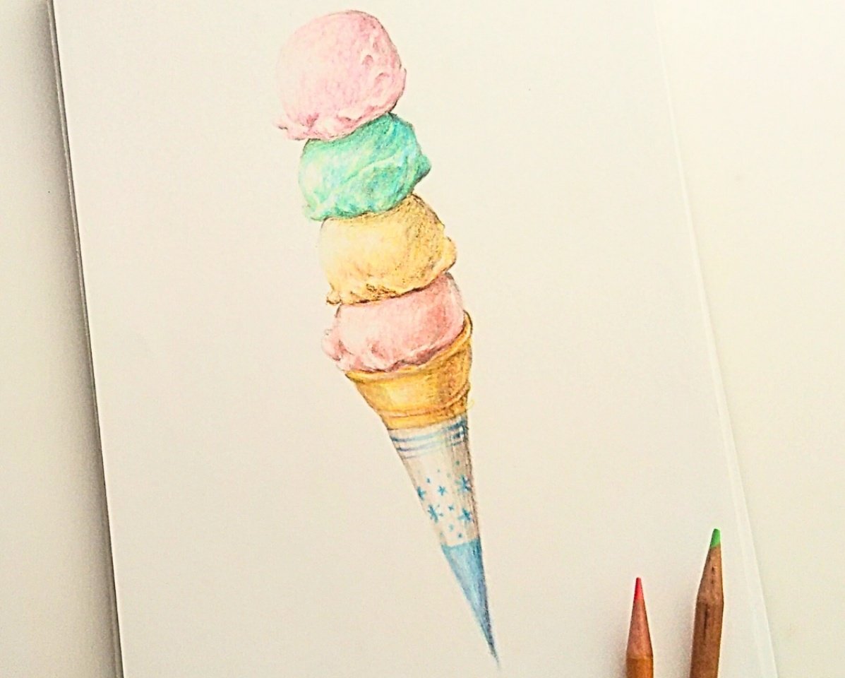 色鉛筆で描いたアイスです✏️

#色鉛筆画
#色鉛筆イラスト
#食べ物イラスト
#アナログ画