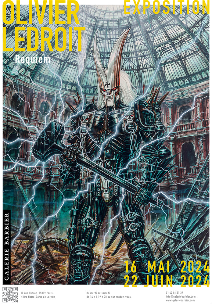 Ne manquez pas l'exposition Requiem d'Olivier Ledroit à la @GalerieBarbier à Paris, du 16 mai au 22 juin ! ⚰️

♱ Vernissage jeudi 16 mai à 19h, en présence de l'artiste ! ♱

Une occasion unique de plonger dans l'univers sombre et envoûtant de la saga mythique Requiem🩸