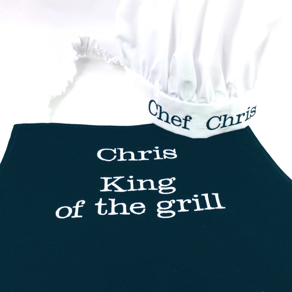 Got a BBQ king in your house? Make him feel appreciated with a personalised apron and chef hat from Babahoot.com Adult and kids sizes. Great #fathersdaygifts
#Babahoot #personalised #handmade #giftforhim #BBQ  #elevenseshour
