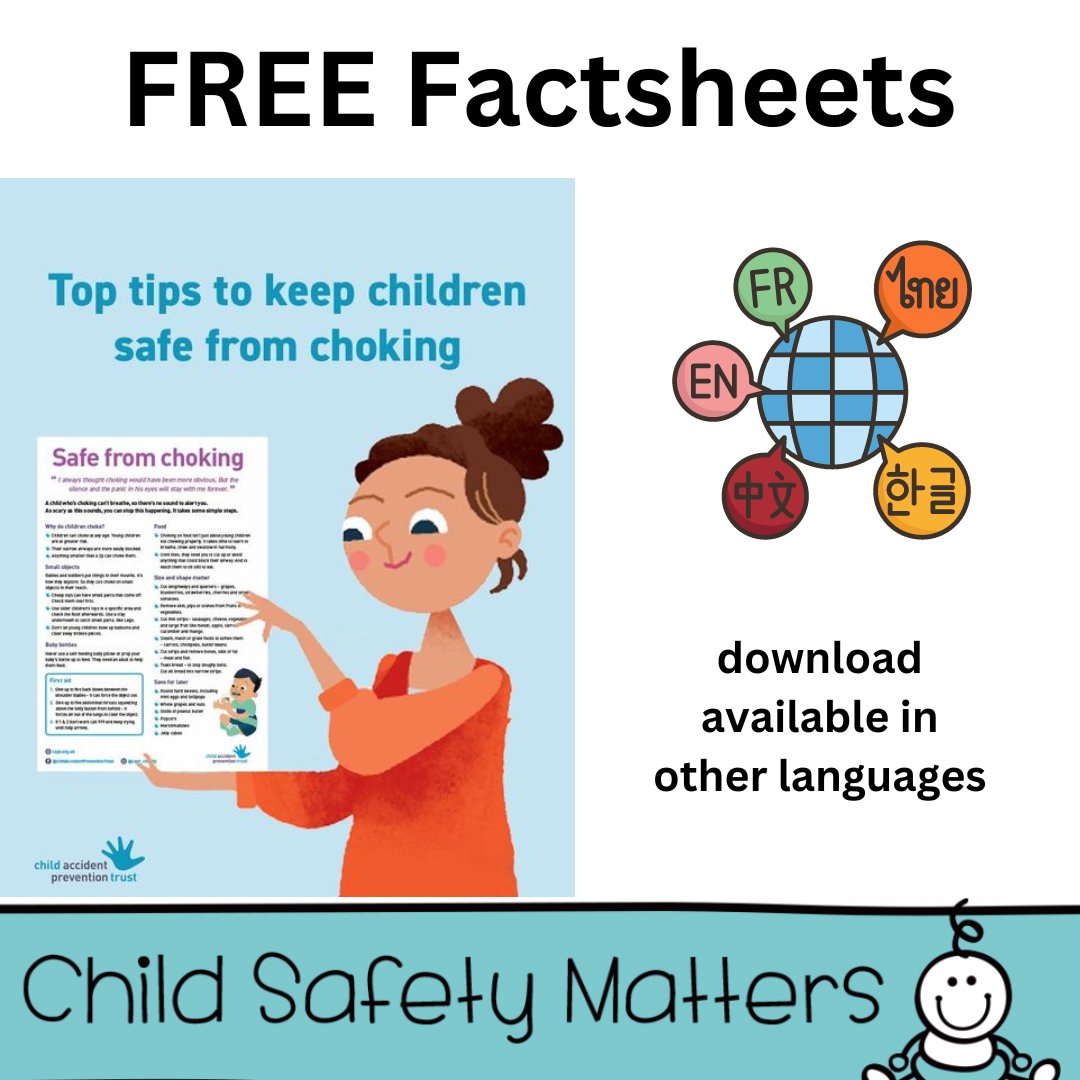 🗣 Amid growing concerns about children choking on food @CAPTcharity have launched a brand-new fact sheet containing essential safety advice. Download here: capt.org.uk/resources/chok… Translations:⬇️ capt.org.uk/csw-translatio… #ChildSafetyMatters #Choking #ChildAccidentPrevention