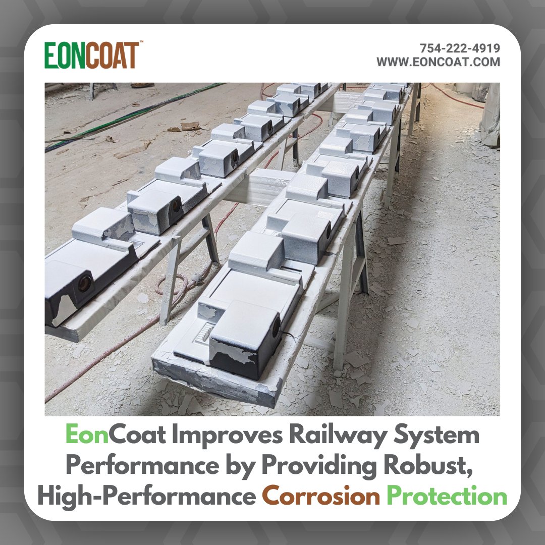 🚆 For the rail industry, carbon steel rust and maintenance can cause significant downtime. EonCoat ensures railway infrastructure remains efficient by providing robust, high-performance corrosion resistance 💪. #eoncoat #RailwayEngineering #corrosionprotection