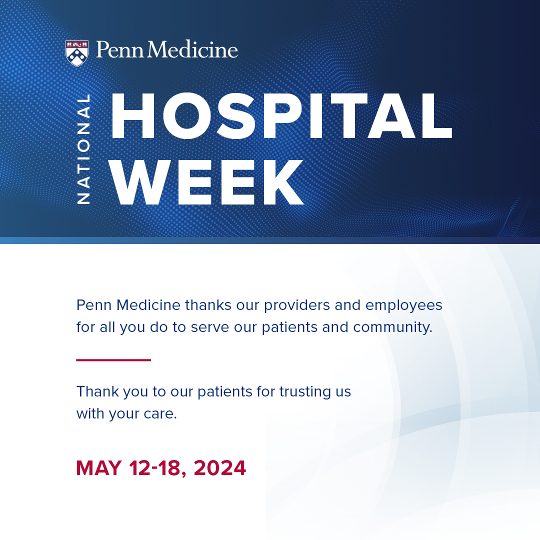 Please join us in celebrating all of the dedicated health-care workers at Penn Medicine Princeton Health who support our patients and communities. #WeAreHealthCare #NationalHospitalWeek