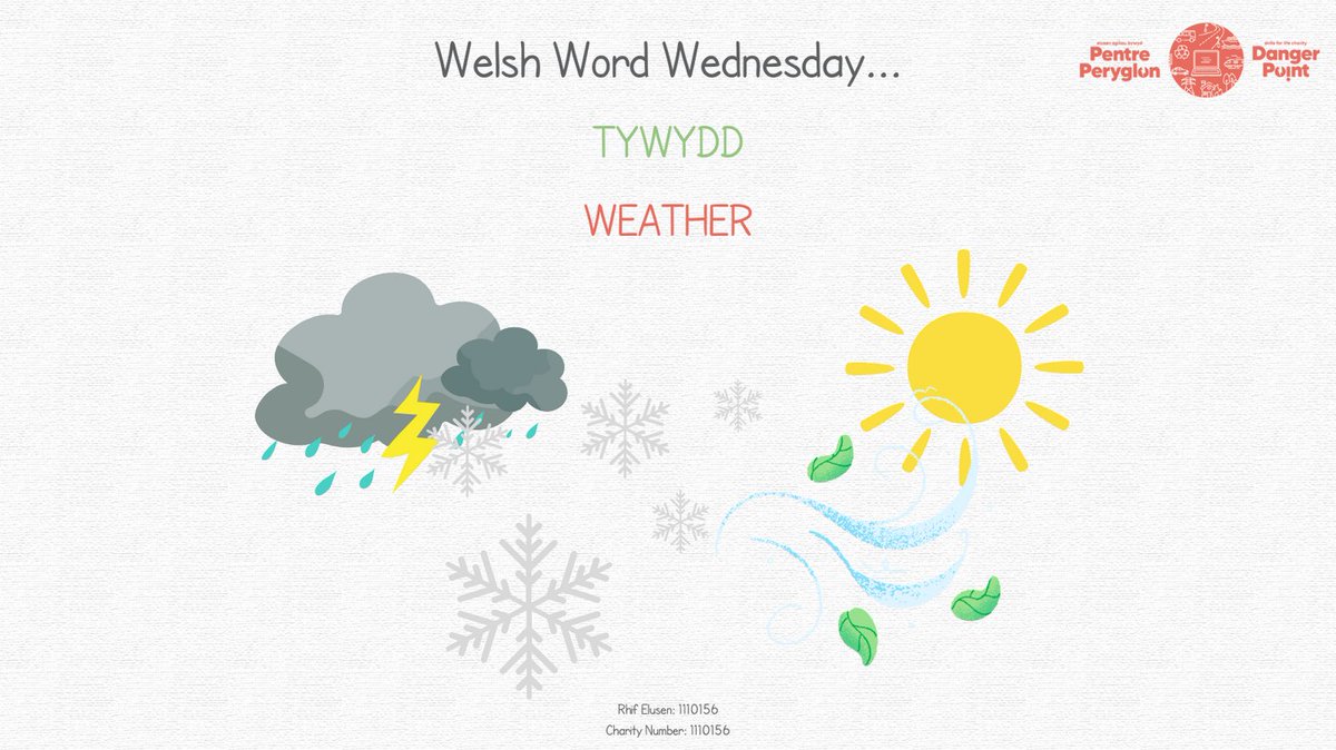 ⛅ Y gair Cymraeg heddiw yw TYWYDD

 🌧️  The Welsh Word Wednesday for today is TYWYDD (WEATHER) 

#WelshWednesday