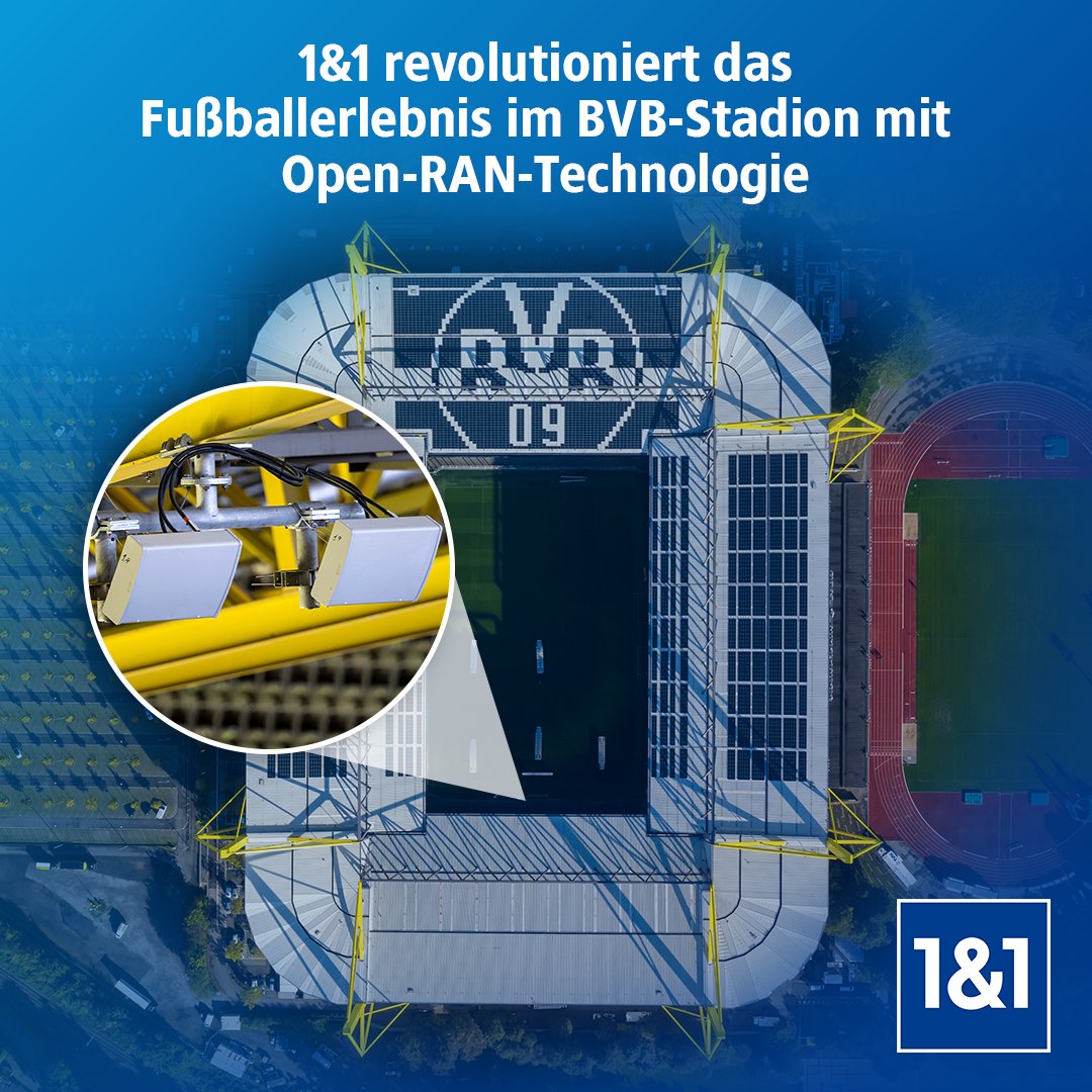 1&amp;1 hat zum Saisonfinale den Ausbau des größten deutschen #Fußballstadions mit modernster 5G-Technik erfolgreich abgeschlossen. Auf Basis der innovativen #OpenRAN-Technologie liefert das Netz nun pünktlich zur #EM24 hohe Down- und Upload-Geschwindigkeiten auf jedem Sitzplatz.