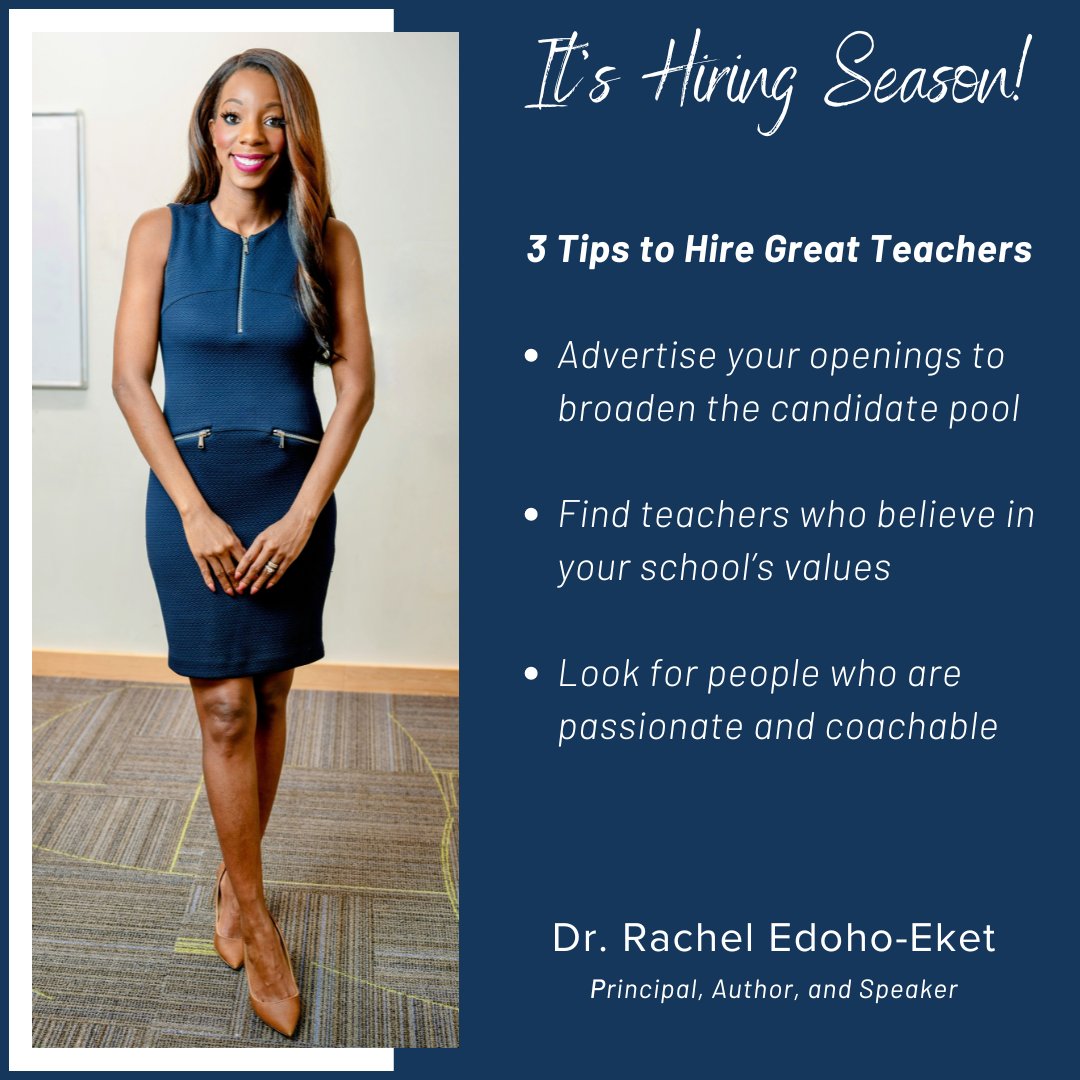It's hiring season! Let's go! Although districts are managing teacher shortages, here are 3 tips for hiring great candidates who will help enhance your school community 💙 #school #teacher #hiring