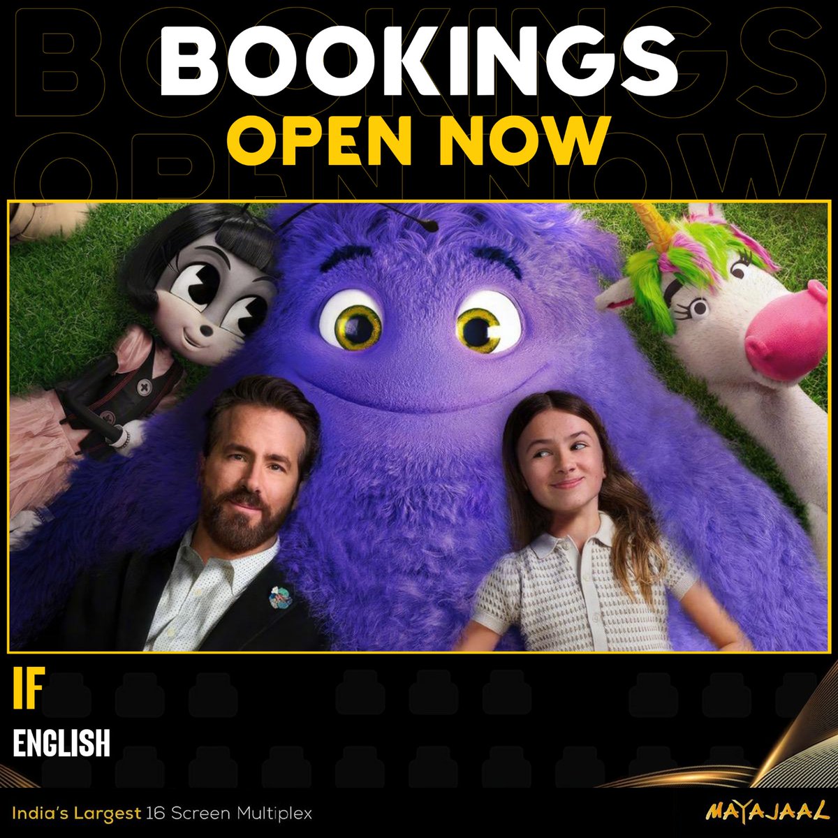 Who needs reality when you've got #IF? Join the gang for a Crazy ride through laughter, friendship, and some unexpected twists! Bookings open for #IF (English) at #Mayajaal 🎟️bit.ly/3sVdbqD #IFMovie #JohnKrasinski