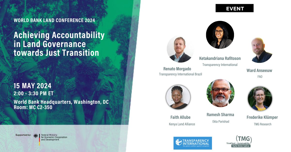 #happeningtoday: Join us #live at our @WorldBank #LandConf2024 Session about Achieving #Accountability in #LandGovernance towards #JustTransition ➡ bit.ly/3QAA0v4 #rights4land