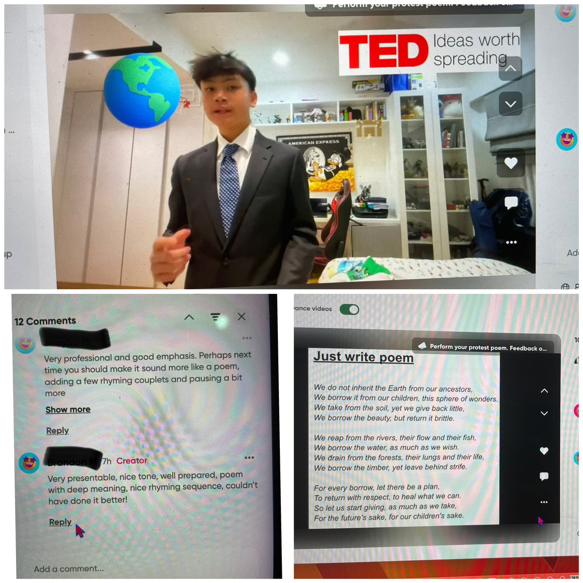 Year 8 is exploring changing trends.  Using Flip info.flip.com/en-us.html the students were able to share their protest poems, celebrate individual success and offer critical commentary. Great work 8K @ BerryKhella
