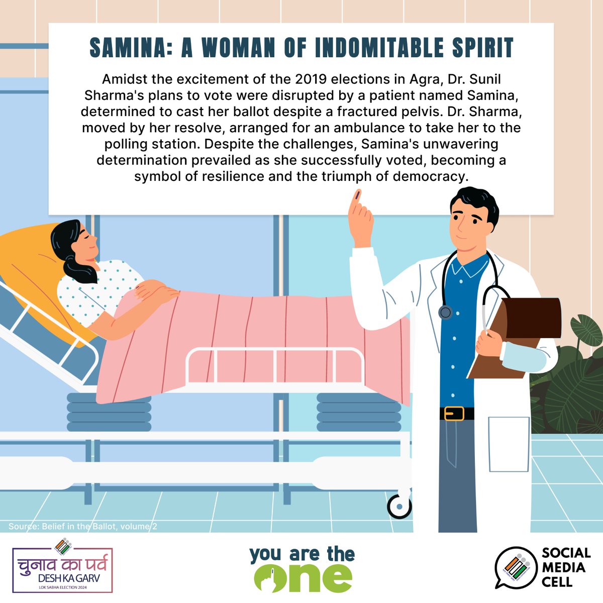 From hospital bed to polling booth: Samina's indomitable spirit shines. Read her story and cast your vote✨ #YouAreTheOne #ChunavKaParv #DeshKaGarv #Elections2024