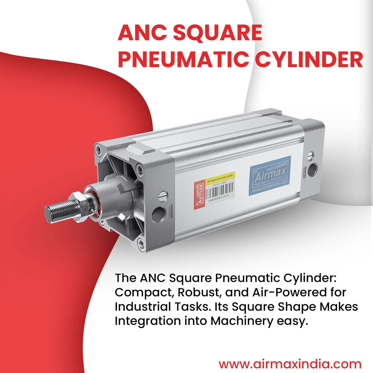 Presenting ANC Square Pneumatic Cylinder by Airmax Pneumatics: Compact, robust, and versatile. Perfect for industrial tasks.

#airmaxpneumatics #Manufacturer #Exporter #Technology #MakeInIndia #G20 #India #Viral #trending #instagram #post #Explore