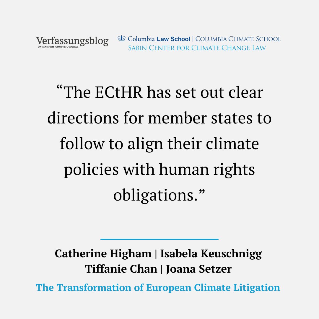 What does the ECtHR’s first climate change decision mean for climate policy? Catherine Higham, Isabela Keuschnigg, Tiffanie Chan, and Joana Setzer map the Court’s minimum requirements against the building blocks of effective climate laws. verfassungsblog.de/what-does-the-… @SabinCenter