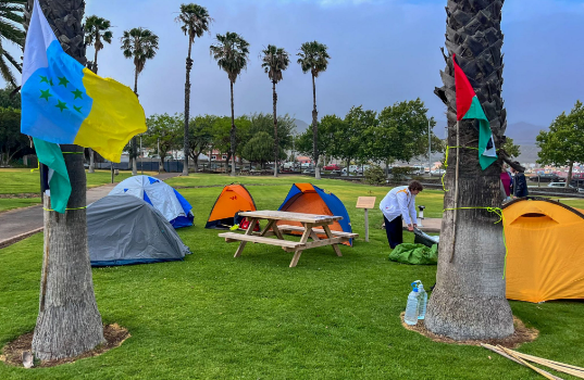 ACAMPADA EN EL CAMPUS Estudiantes de la @ULL se concentran en Guajara por la situación en #Gaza: periodismo.ull.es/estudiantes-de… #Palestina #PeriodismoULL #AprendizajeServicio #ODS