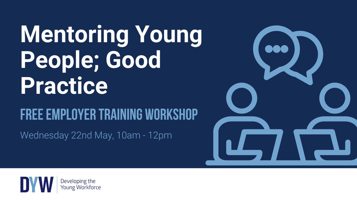 Only one week until our free employer training session: Mentoring Young People; Good Practice for Mentors. The session will explore key mentoring skills and tools to help increase your confidence in mentoring young people. Book now: ow.ly/4hz350RphqZ #DYWScot
