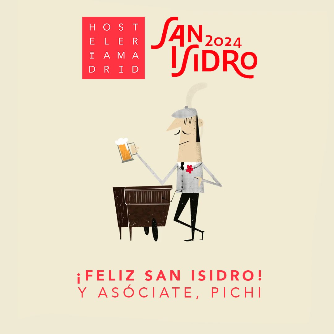 ¡Feliz #SanIsidro, pichi! 😎 😏Los #hosteleros que se asocien esta semana tendrán una cuota reducida de solo 28€ hasta final de año😏 *Válido de lunes a viernes* #Horeca #chulapo #HosteleriaMadrid#SanIsidro2024 #Hosteleros #FelizSanIsidro #bares #chefs #pymes #emprendimiento