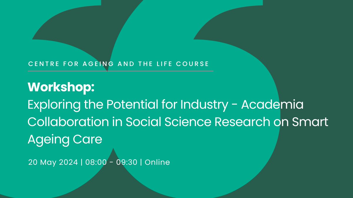 Join us for the Centre for Ageing and the Life Course's collaborative workshop on social science research on smart ageing care. 📆 20 May 2024 🕑 08:00 - 09:30 📍 Online Find out more⤵️ liverpool.ac.uk/sociology-soci…
