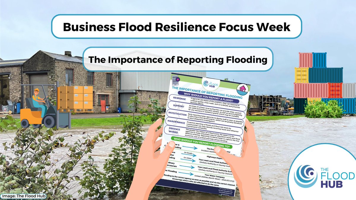 As a #business owner, it’s important to report every #flood event to the relevant authority📞 Check out our resource which explains the importance of reporting a flood & which organisation you need to report too👉thefloodhub.co.uk/wp-content/upl… #BCAW2024 #FloodAware #BusinessResilience