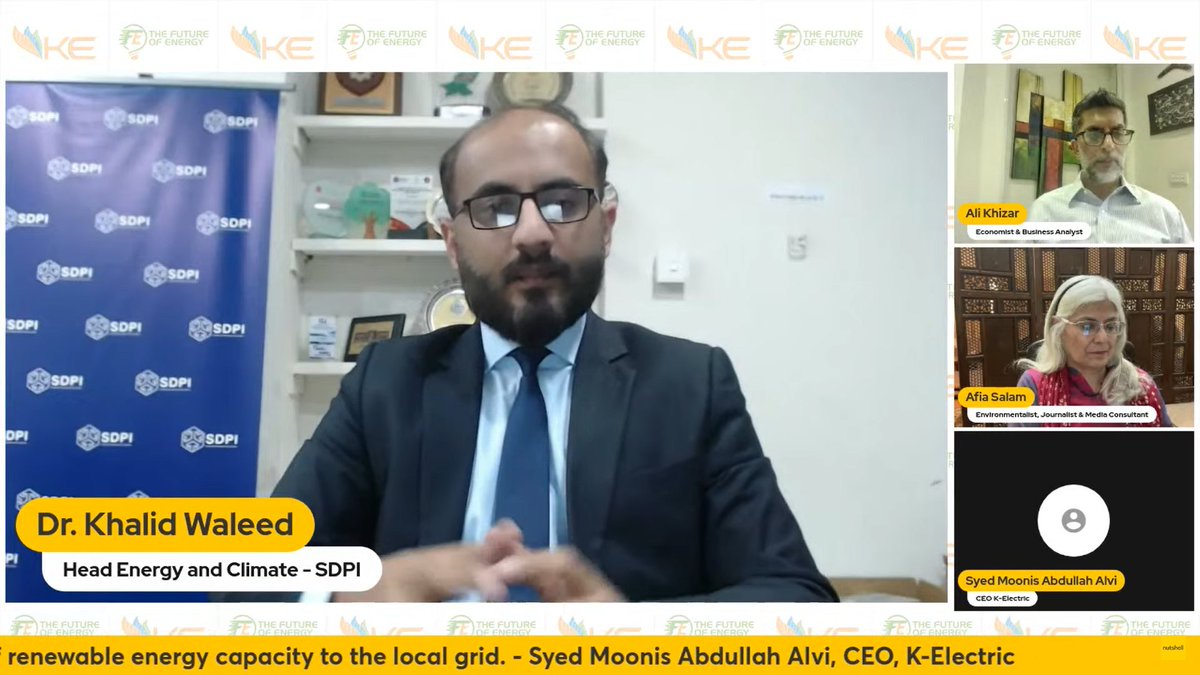.@KhalidWaleed_, Head Energy & Climate, @SDPIPakistan has joined us to shared his views on “Emerging Trends & Current Challenges in Pakistan’s RE Landscape” at the ‘#FutureofEnergy – The Trajectory of Renewable Energy in Pakistan.’

Watch: bit.ly/3QNkbl7