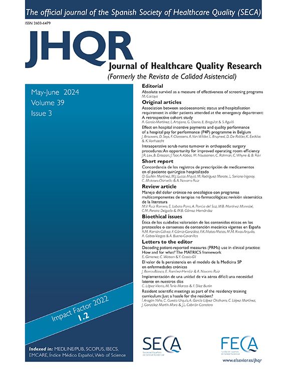 🆕 The new issue of the official journal of @CalidadAsistenc @JHealthQualityR is now available, featuring compelling articles on #QualityHealthcare #Ethics, #ChronicDiseases #Pain and much more. Check it out here 👇 bit.ly/JHQRmay-jun24